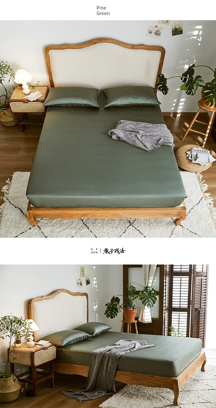 Alley Trick Classy Summer Ice Silk Solid Color Bed Sheets