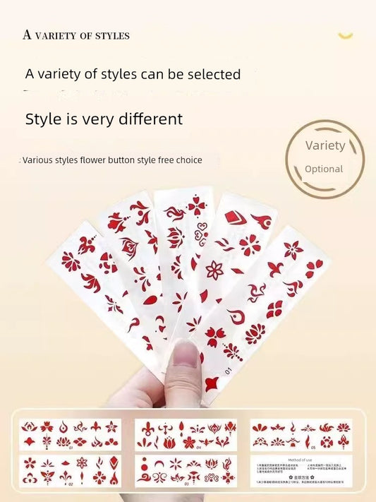Woman's Head Ornament Bindi Child Girl Baby and Infant Archaistic Ancient Costume Forehead Print Red Dot Han Dynasty Adult Stickers New Year Hair Accessories Boy Han Tang Dynasty New Year Paste Pattern Waterproof Non-Toxic Ch