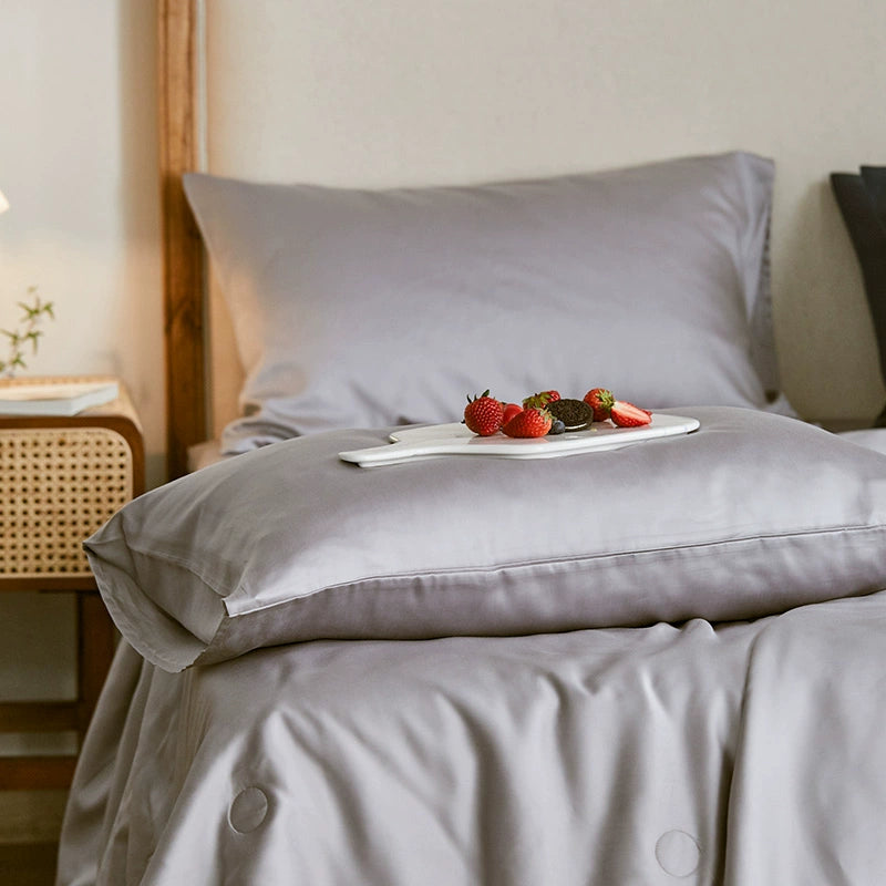 Alley Trick Classy Summer Ice Silk Solid Color Bed Sheets