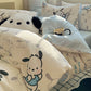 Sanrio Pacha Dog Cotton Bed Four-Piece Cartoon Pure Cotton Quilt Cover Boys and Girls Dormitory Bed Sheet Three-Piece Set
