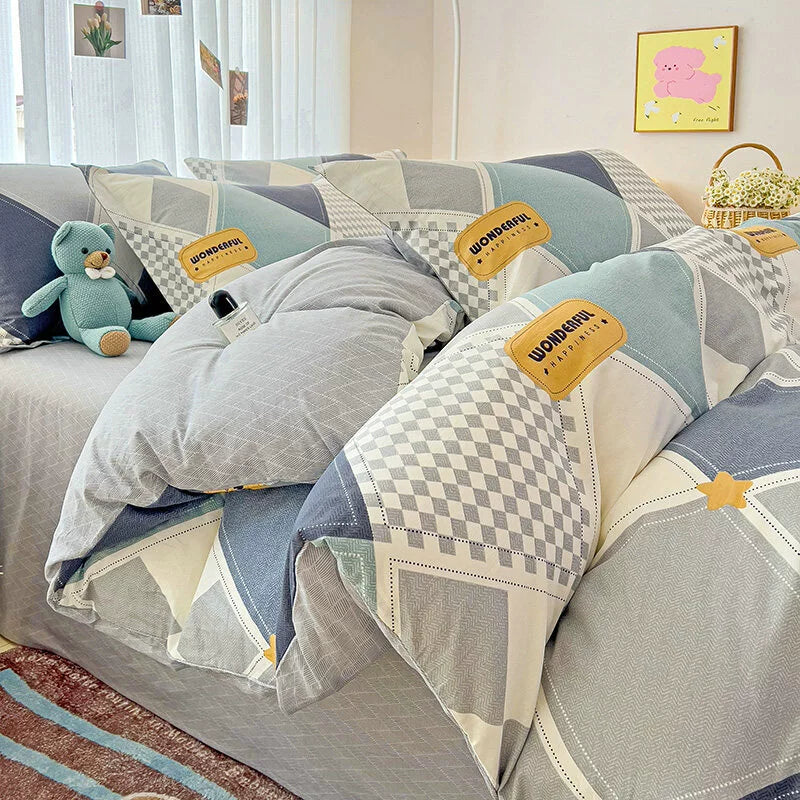 Sanrio Pacha Dog Cotton Bed Four-Piece Cartoon Pure Cotton Quilt Cover Boys and Girls Dormitory Bed Sheet Three-Piece Set