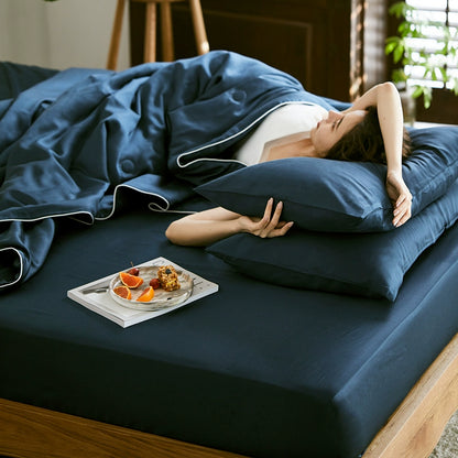 Alley Trick Classy Summer Ice Silk Solid Color Bed Sheets