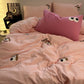Young Adult Heart Embroidered Quilt Cover Washed Cotton Cozy Bedding
