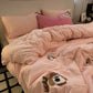 Young Adult Heart Embroidered Quilt Cover Washed Cotton Cozy Bedding