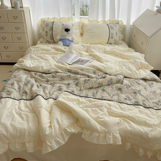 French Girl Princess Style Summer Fitted Sheet Four-Piece Suit