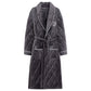 MiiOW Nightgown Men's Pajamas Winter Three-Layer Thickened Fleece Lined Long Winter Coral Fleece Quilted Bathrobe Fall and Winter