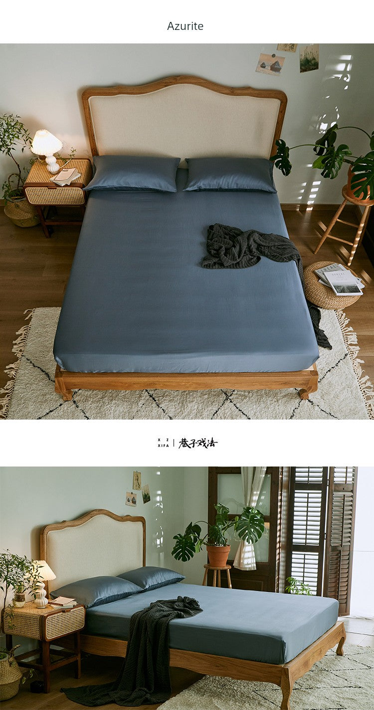 Alley Trick Classy Summer Ice Silk Solid Color Bed Sheets