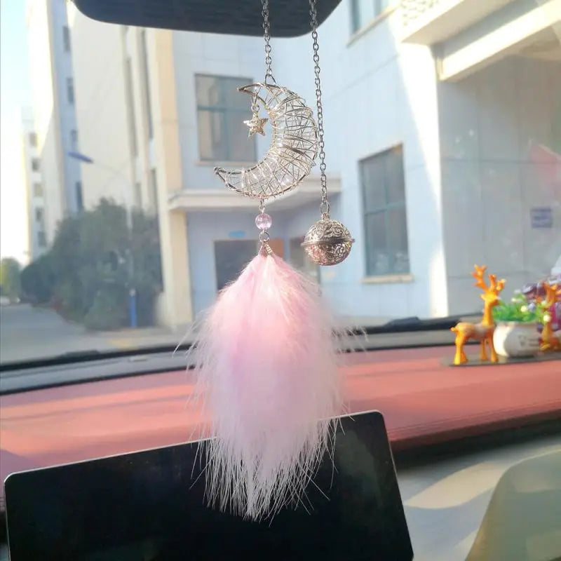 Car Pendant Dream Catcher Feather Creative Cute Rearview Mirror Hanging Home Auto Interior Decorative Ornaments Car Accessories