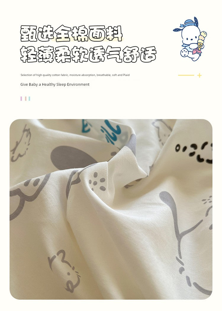 Sanrio Pacha Dog Cotton Bed Four-Piece Cartoon Pure Cotton Quilt Cover Boys and Girls Dormitory Bed Sheet Three-Piece Set