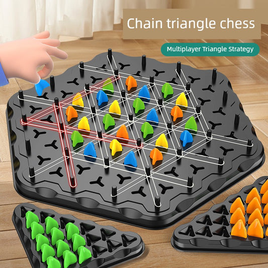 Chain Chess Triangle Chess Battle Flag Kids Puzzle Logical Thinking Training Concentration Geometric Toy Desktop Game
