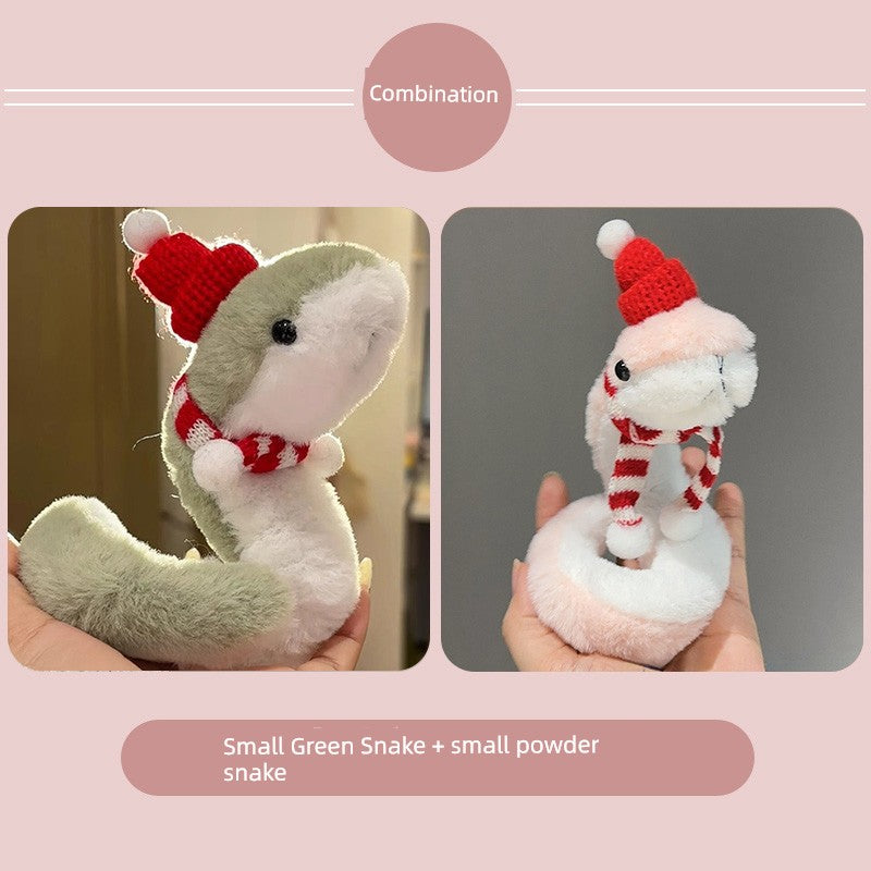 Cute Simulated Snakes Doll Snake Year Mascot New Arrival Stuffed Toy Rag Doll Green Snake Doll Sofa Living Room Decoration