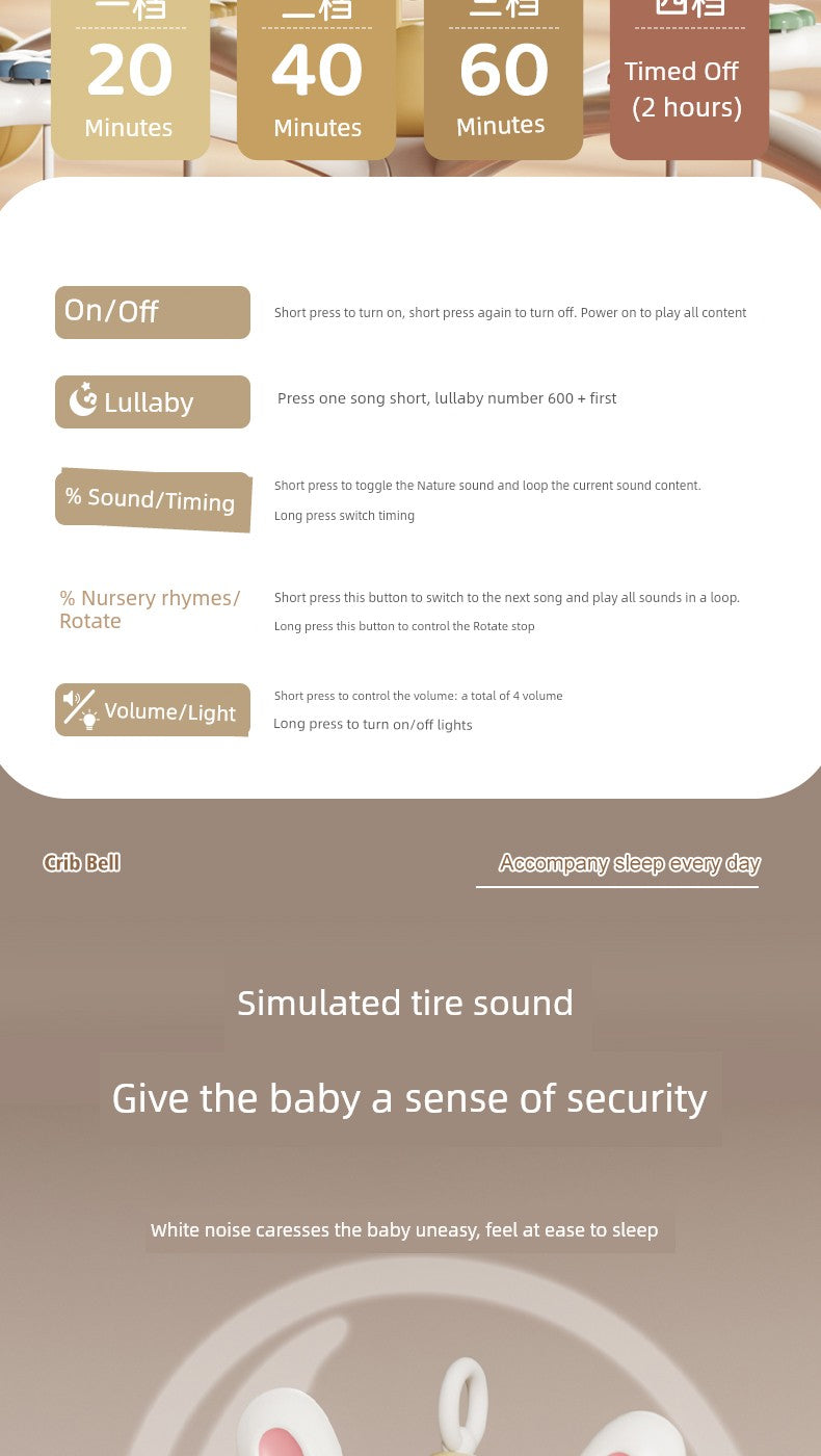 Baby Toys 3 Months Music Hanging Bed Bell