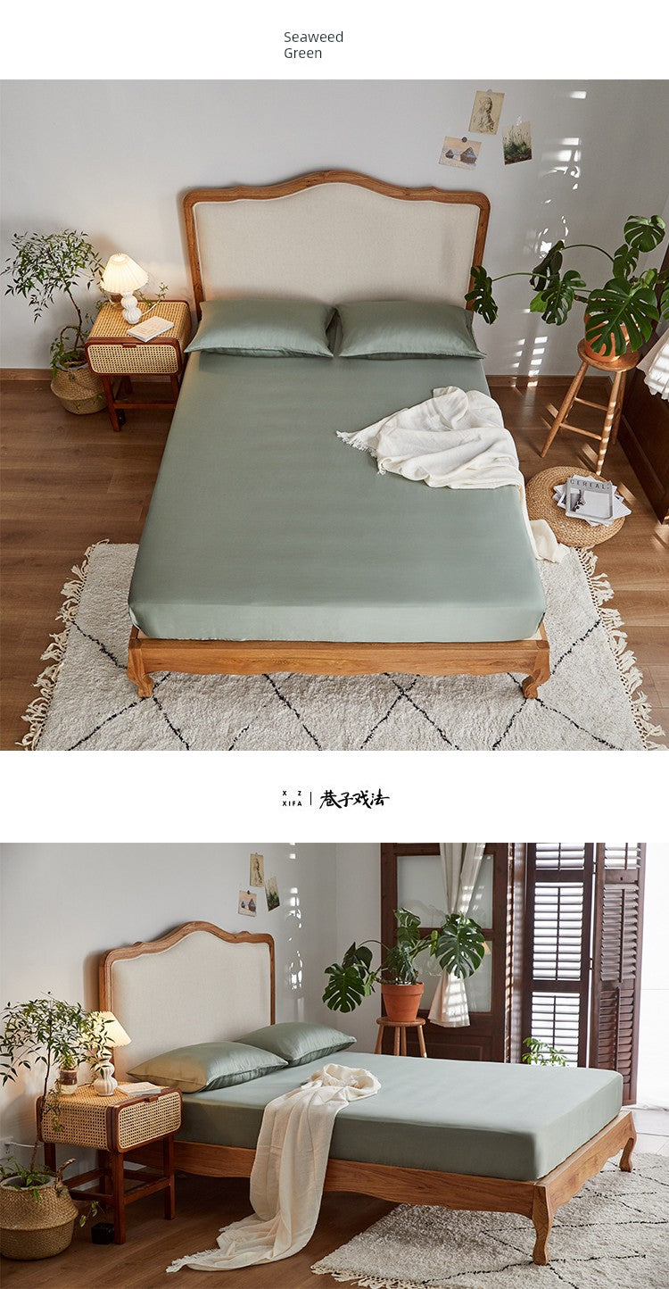 Alley Trick Classy Summer Ice Silk Solid Color Bed Sheets