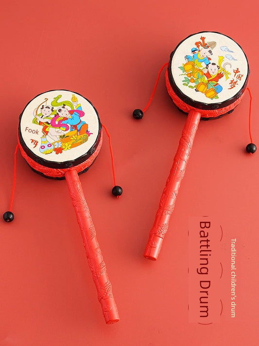 Baby Toys Classic Wooden Plastic Rattle Drum