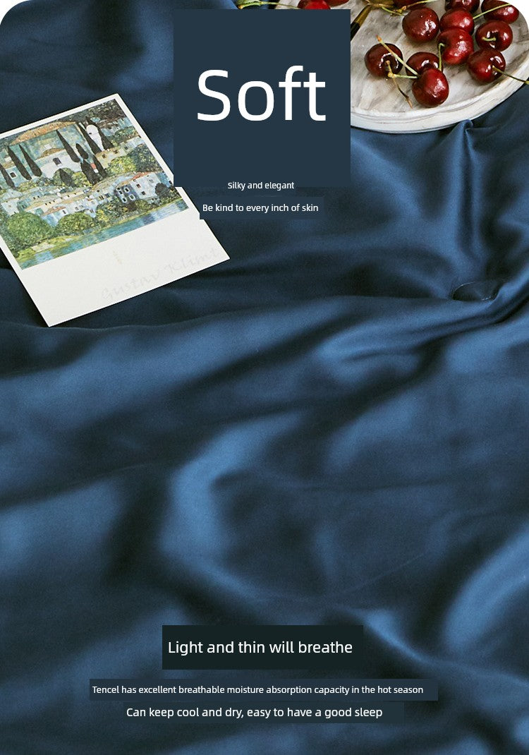 Alley Trick Classy Summer Ice Silk Solid Color Bed Sheets
