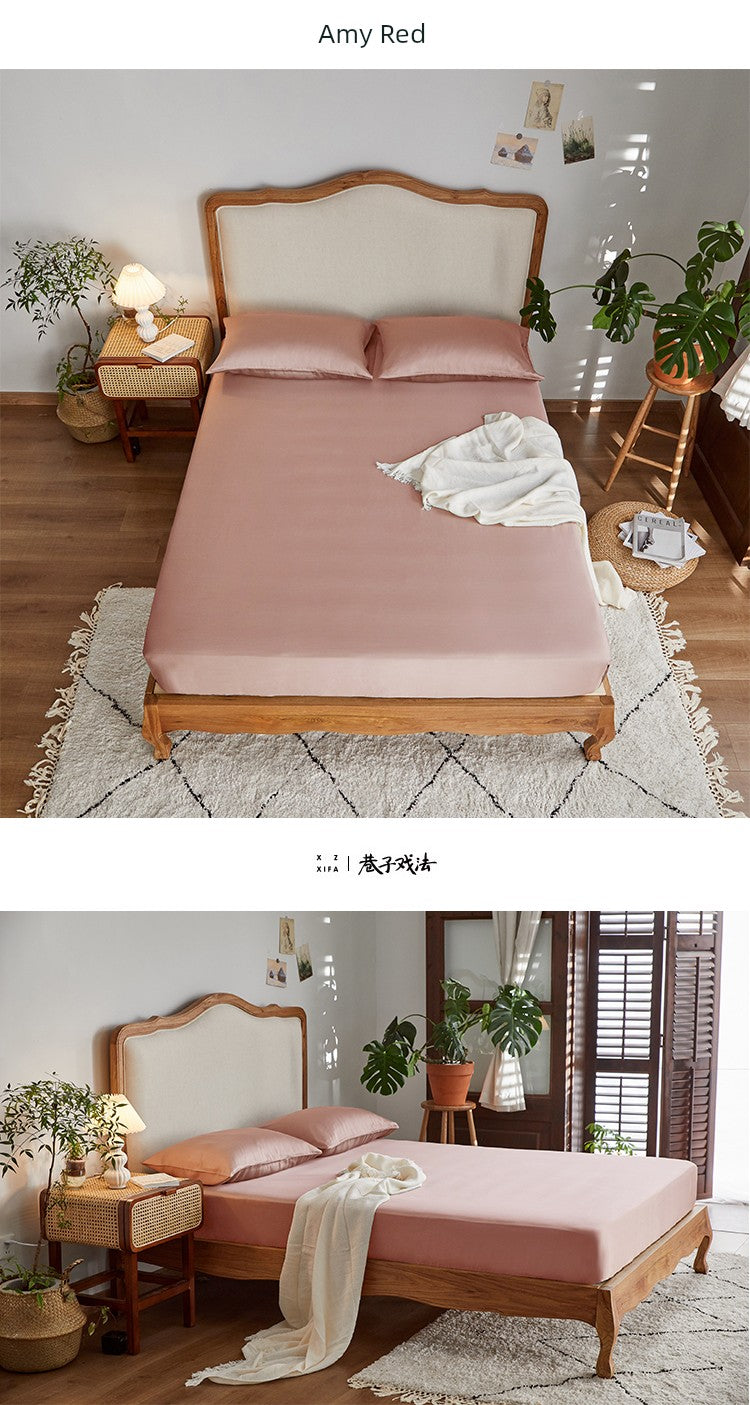 Alley Trick Classy Summer Ice Silk Solid Color Bed Sheets