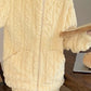 Thickened Warm 2Pcs Pajamas Set Jacquard Textured Stand Collar Zip Up Fuzzy Teddy Top & Pants Set Striped Nightwear Loungewear