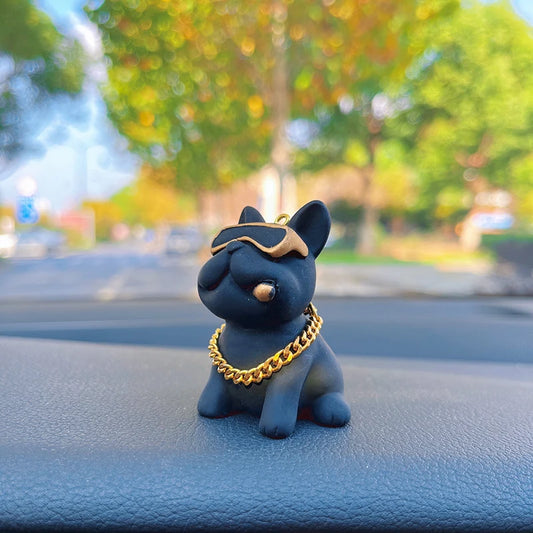 Anime Personality Bulldog Ornament  For  Car Auto Interior Decor