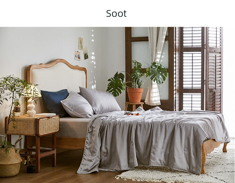 Alley Trick Classy Summer Ice Silk Solid Color Bed Sheets