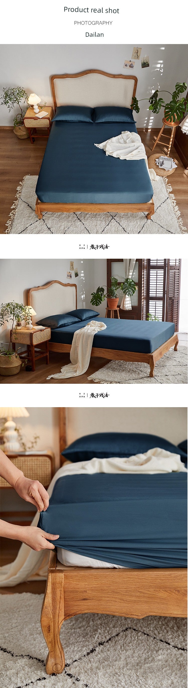 Alley Trick Classy Summer Ice Silk Solid Color Bed Sheets