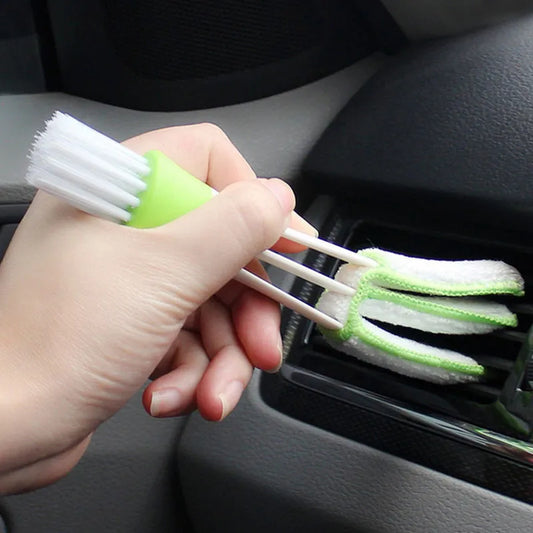 2-in-1 Car Air Conditioner Vent Cleaning Brush – Multi Purpose Dust & Grille Cleaner