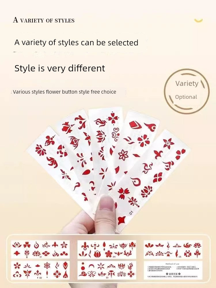 Woman's Head Ornament Bindi Child Girl Baby and Infant Archaistic Ancient Costume Forehead Print Red Dot Han Dynasty Adult Stickers New Year Hair Accessories Boy Han Tang Dynasty New Year Paste Pattern Waterproof Non-Toxic Ch